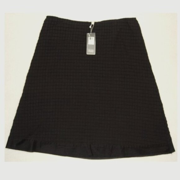 NWT Eileen Fisher Organic Cotton, Textured Peasant Skirt, Black, Petite M - Picture 1 of 10